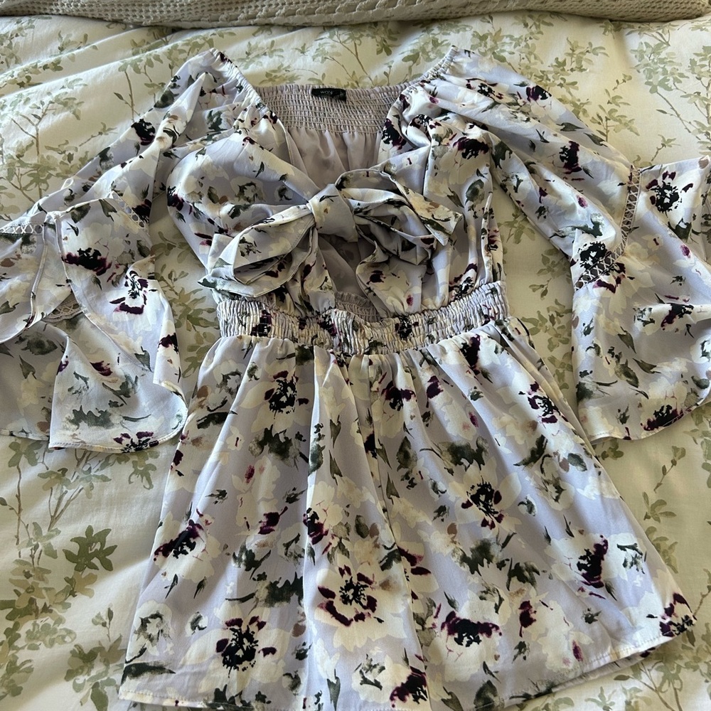 Floral Bell Sleeve Romper